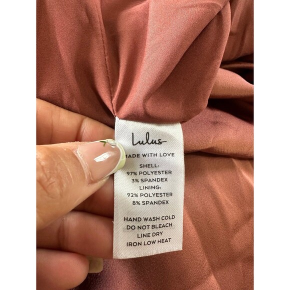 Lulus Enchanted Moments Mauve Pink Satin Ruffled High-Low Surplice Dress XS - Picture 8 of 9